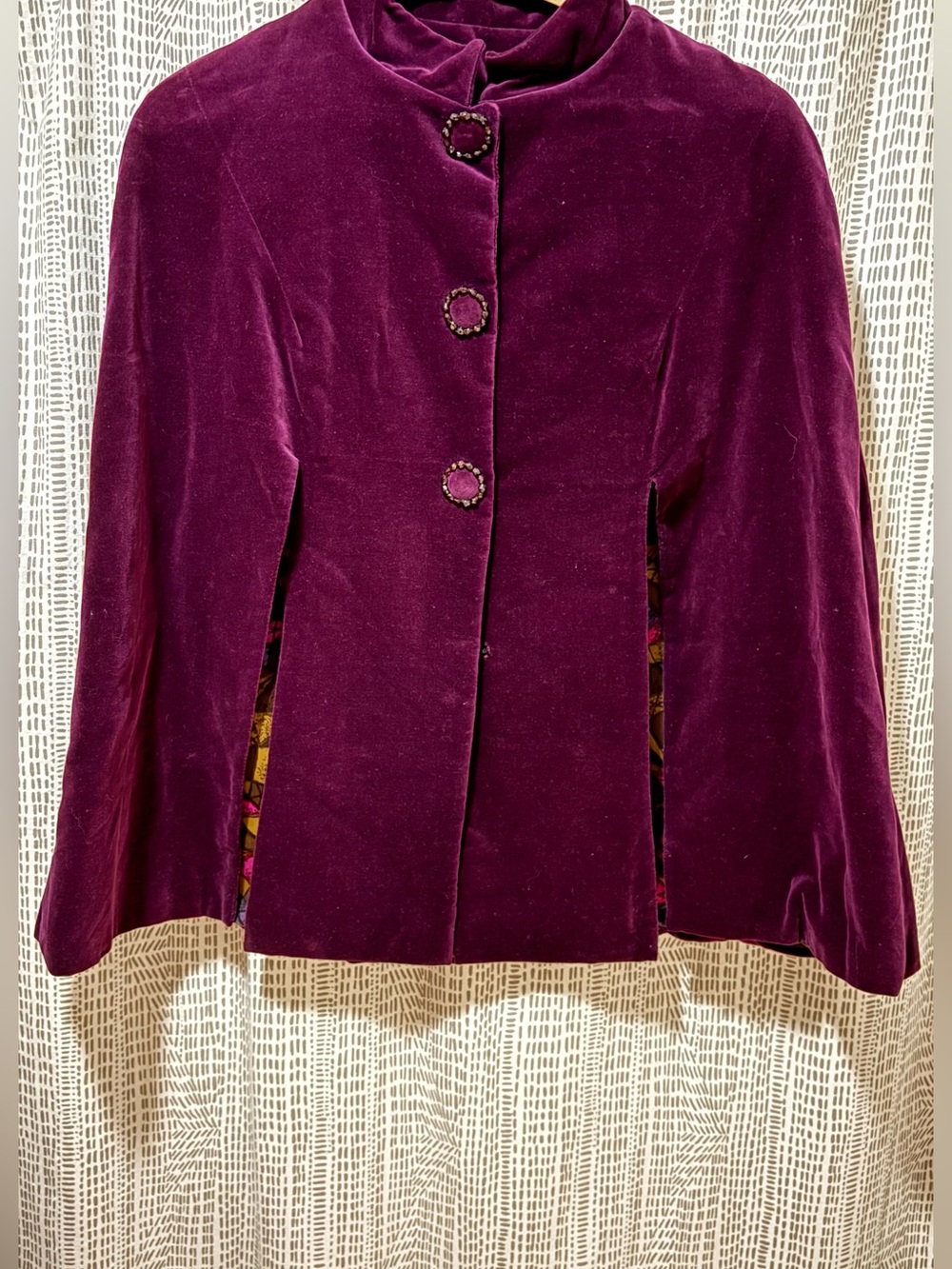 Purple velvet cape